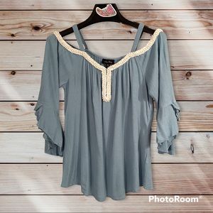 Melissa Paige cold shoulder top